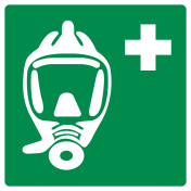 Bord met pictogram vluchtmasker ISO 7010