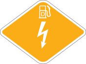 Brandstof Label Elektrisch + Diesel ISO 17840-4