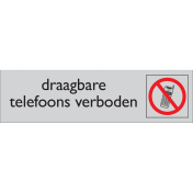 DeurBord Mobiele Telefoon Verboden (Zelfklevend)-165x45