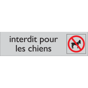 DeurBord Interdit pour les chiens (Zelfklevend)-165x45