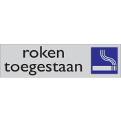 DeurBord Roken Toegestaan (Zelfklevend)-165x45
