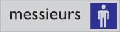 Zelfklevende deurbordje Messieurs 
