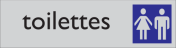 Zelfklevend deurbordje toilettes