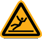 Gevarendriehoek met pictogram waarschuwing "Uitglijden" (Aluminium)