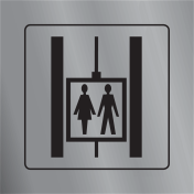 Dubbelzijdig aluminium bord met pictogram voor het aanduiden van een personenlift