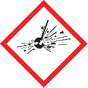 Ruitvorm sticker met pictogram "Explosieve Stoffen" - GHS 01
