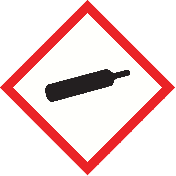 Ruitvorm sticker met pictogram "Gashouder onder druk" - GHS 04