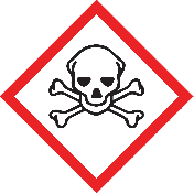 Ruitvorm sticker met pictogram "Giftige Stoffen" - GHS 06