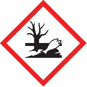 Ruitvorm sticker met pictogram "Schadelijk voor milieu" - GHS 09