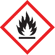 Ruitvorm sticker met pictogram "Ontvlambare Stoffen" - GHS 02