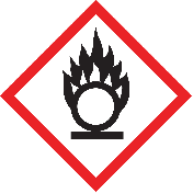 Ruitvorm sticker met pictogram "Oxiderende Stoffen" - GHS 03