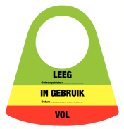Afscheurbaar gasfleslabel "Leeg - In Gebruik - Vol" (NL)