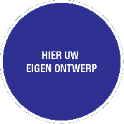 Gebodssticker met Eigen Tekst - blauwe sticker met witte tekst