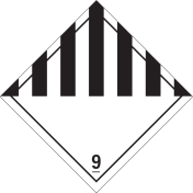 Gevaarsetiket Diverse Gevaarlijke Stoffen 9 - sticker - ADR, ADN, IMO, IMDG, RID en IATA