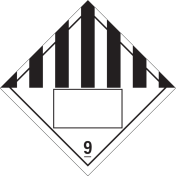 Gevaarsetiket Diverse Gevaarlijke Stoffen 9 - sticker met un nummer - ADR, ADN, IMO, IMDG, RID en IATA