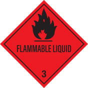Gevaarsetiket Flammable liquid 3 - sticker - ADR, ADN, IMO, IMDG, RID en IATA