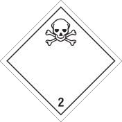 Gevaarsetiket Giftige gassen 2.3 - sticker - ADR, ADN, IMO, IMDG, RID en IATA