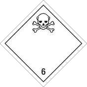 Gevaarsetiket Giftige Stoffen 6.1 - sticker - ADR, ADN, IMO, IMDG, RID en IATA