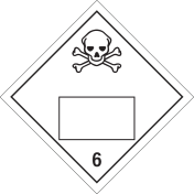 Gevaarsetiket Giftige Stoffen 6.1 - sticker met un nummer - ADR, ADN, IMO, IMDG, RID en IATA