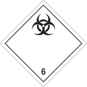 Gevaarsetiket Infectueuze Stoffen 6.2 - sticker - ADR, ADN, IMO, IMDG, RID en IATA