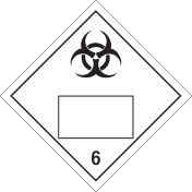 Gevaarsetiket Infectueuze Stoffen 6.2 - sticker met un nummer - ADR, ADN, IMO, IMDG, RID en IATA