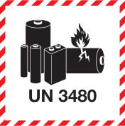 Gevaarsetiket voor Lithium Ion Batterijen UN 3480 - Sticker Label IATA