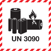 Gevaarsetiket voor Lithium Metaal Batterijen UN 3090 - Sticker Label IATA