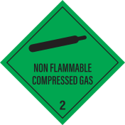 Gevaarsetiket Non Flammable Compressed Gas 2.2 - sticker - ADR, ADN, IMO, IMDG, RID en IATA