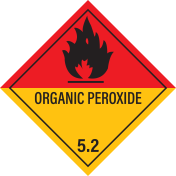 Gevaarsetiket Organic Peroxides 5.2 - sticker - ADR, ADN, IMO, IMDG, RID en IATA
