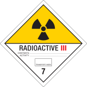 Gevaarsetiket Radioactieve Stoffen 7C - sticker - ADR, ADN, IMO, IMDG, RID en IATA