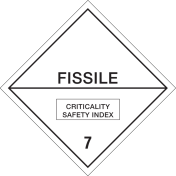 Gevaarsetiket Radioactieve Stoffen 7E Fissile - sticker - ADR, ADN, IMO, IMDG, RID en IATA