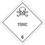 Gevaarsetiket Toxic 6.1 - sticker - ADR, ADN, IMO, IMDG, RID en IATA
