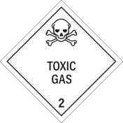 Gevaarsetiket Toxic Gas 2.3 - sticker - ADR, ADN, IMO, IMDG, RID en IATA