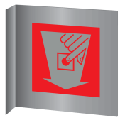 Aluminium haaks bord met brandmelder pictogram