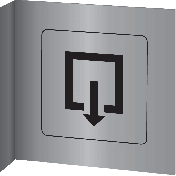 Aluminium haaks bord met pictogram voor aanduiding van de uitgang