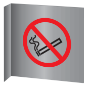 Haaks aluminium bord met pictogram Roken Verboden ISO7010 - P002