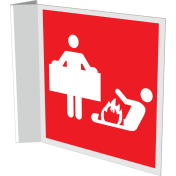 Haaks bord met pictogram van een blusdeken / branddeken