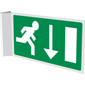 Nooduitgang naar beneden (haaks)