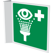 Haaks bord met pictogram oogdouche ISO 7010