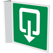 Dubbelzijdig haaks bord met pictogram uitgang