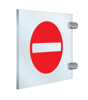 Haaks plexiglas bord verboden richting