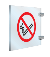 Plexiglas haaks bord met pictogram Roken verboden ISO7010 - P002