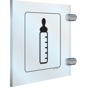 Dubbelzijdig plexiglas haaks bord voor het aanduiden van een voedingsruimte
