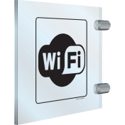 Dubbelzijdig Plexiglas Haaks bord met pictogram voor het aanduiden van wifi