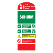 Identificatie bordje voor het gebruik van een schuimblusser