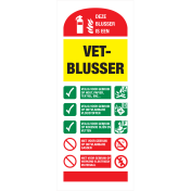 Identificatie bordje voor het gebruik van een vetblusser