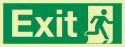 Fotoluminescerende IMO sticker met IMO pictogram en tekst Exit (rechts openen)