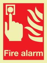 IMO Sign and text fire alarm