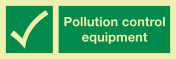 Fotoluminescerende sticker met IMO pictogram en tekst Polution Control Equipment 