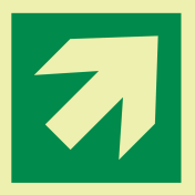 Fotoluminescerende sticker met IMO pictogram van een diagonale pijl